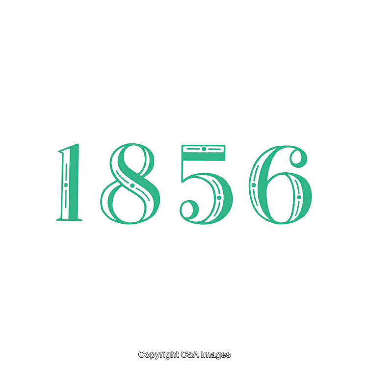 Elegant Green 1856 Typography on White Background in Decorative Font Style