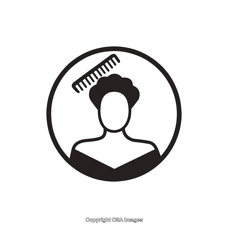 Silhouette Icon Representing Hair and Beauty Care with Comb Element