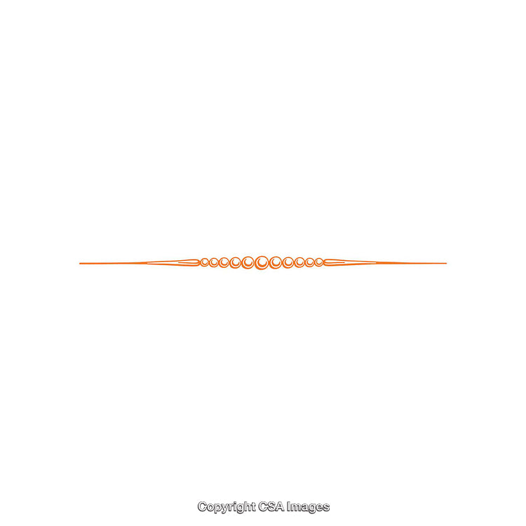 Decorative Thin Orange Line Design With Symmetric Circular Elements