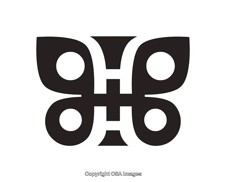 Modern Abstract Black and White Symbolic Design Illustration