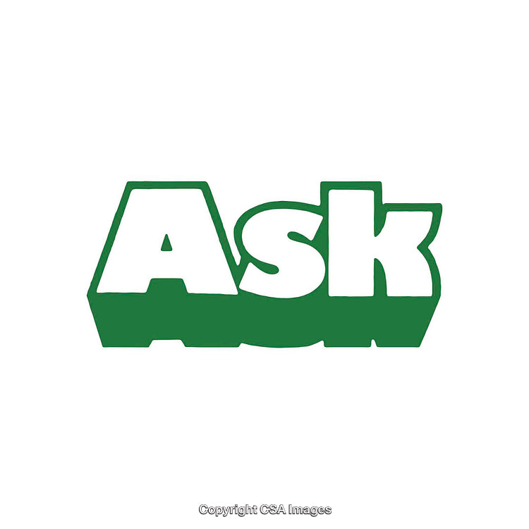Green And White Word Image Featuring The Text 'Ask' In Bold Letters