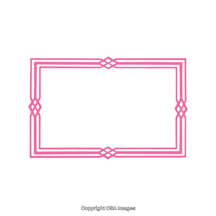 Elegant Pink Geometric Border on a White Background for Art and Design