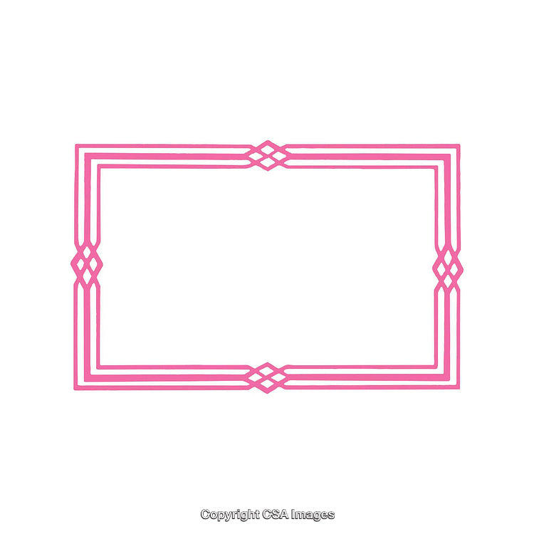 Elegant Pink Geometric Border on a White Background for Art and Design