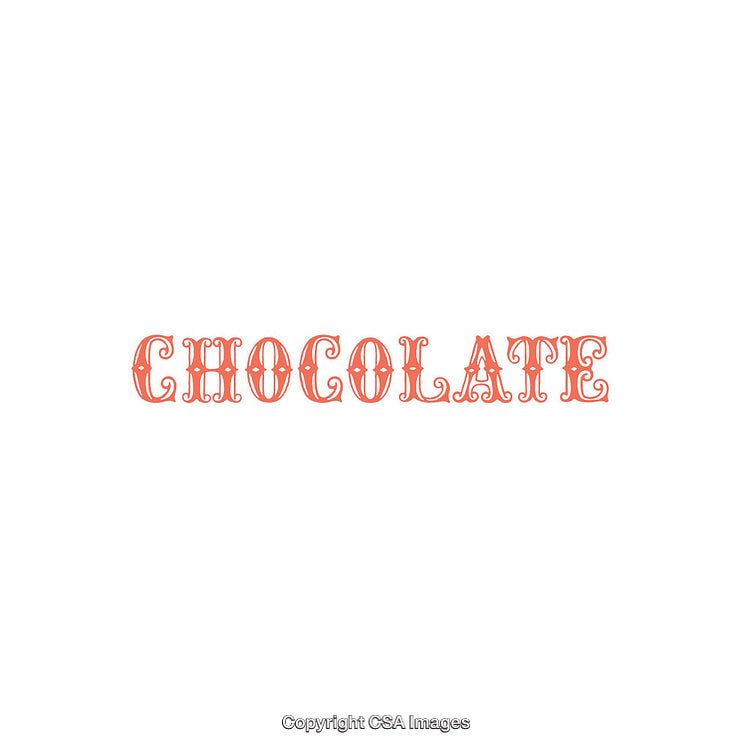 Stylized Text Art Depicting the Word Chocolate in Ornate Typography