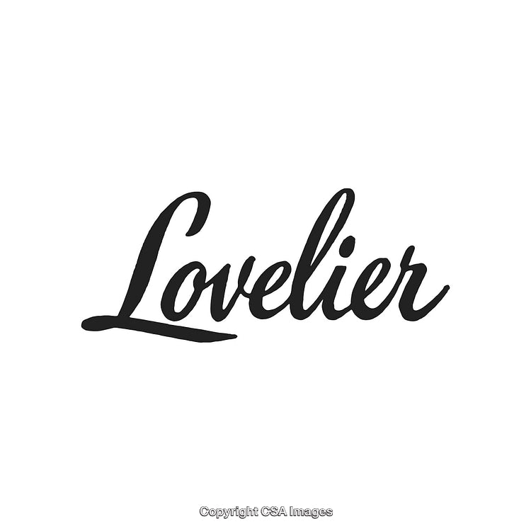 Elegant Script Typography Featuring The Word 'Lovelier' in a Cursive Style