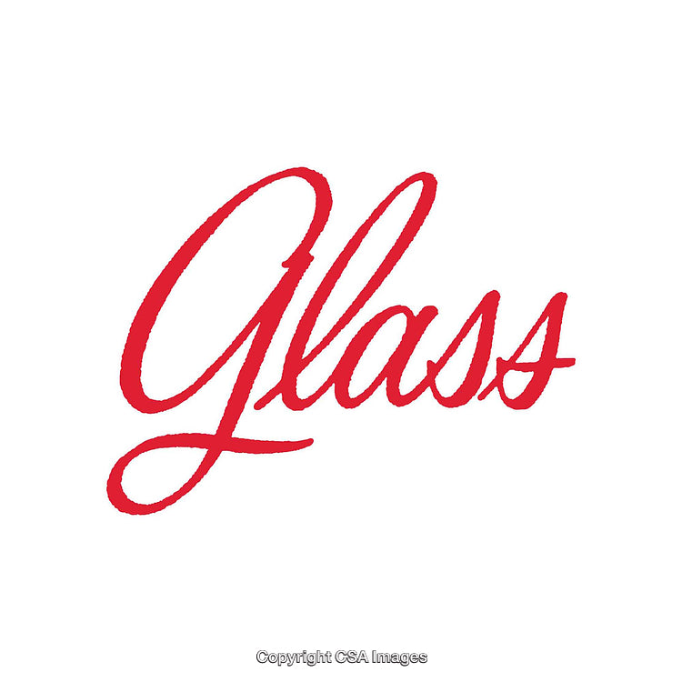 Elegant Red Glass Text on Clean White Background