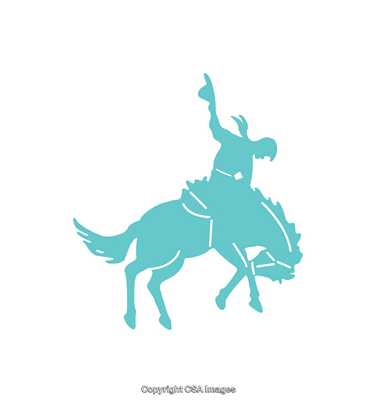 Silhouette of a Rodeo Cowboy Riding a Bucking Horse