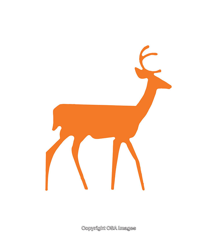 Minimalist Orange Deer Silhouette on a White Background for Design Uses