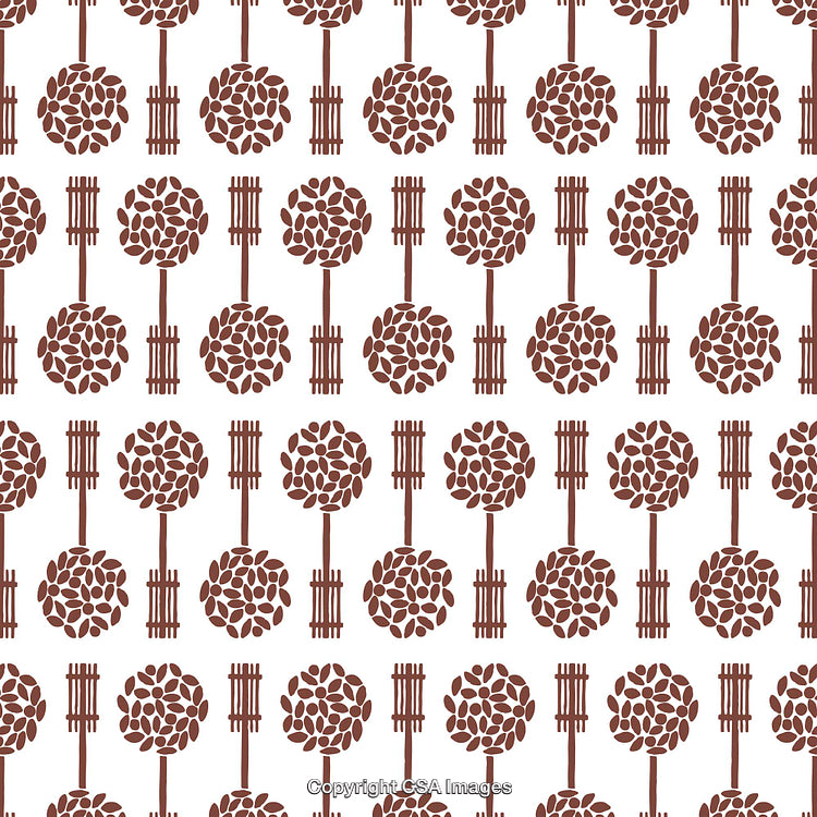 Abstract Pattern with Repetitive Tree and Key Design in Brown Shade