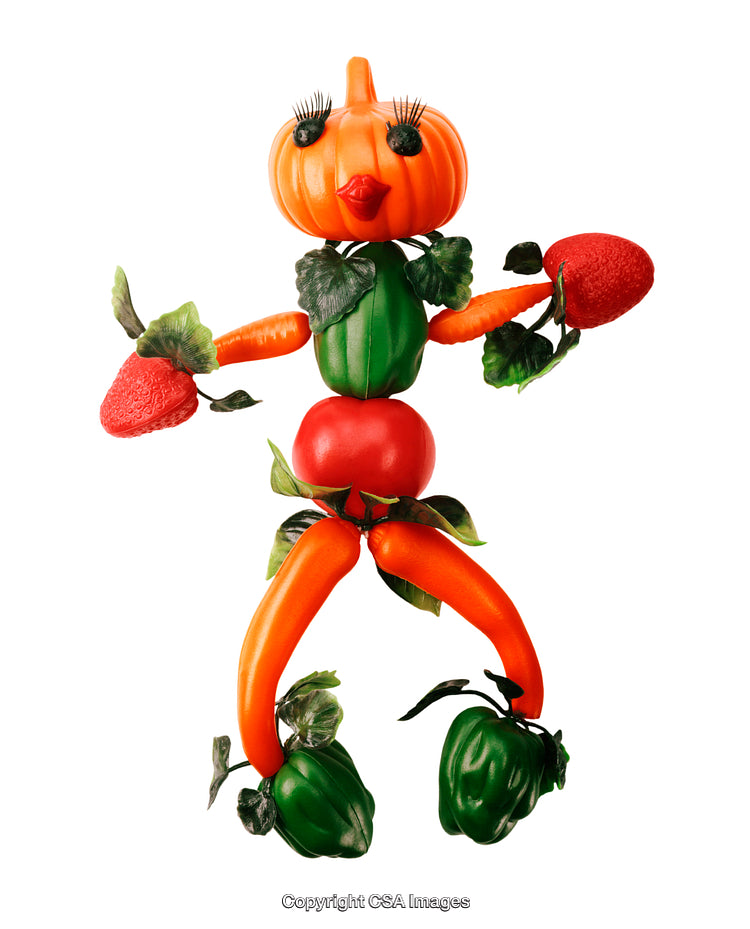 Creative Vegetable Figure with Vibrant Colors and Artistic Design