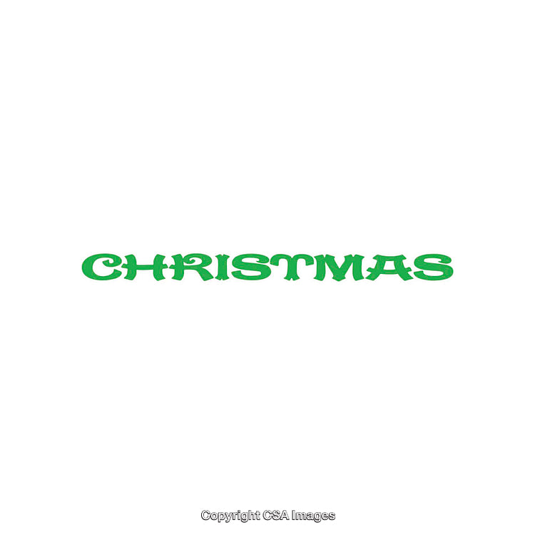Green Christmas Typography on White Background Celebrating the Holiday Season