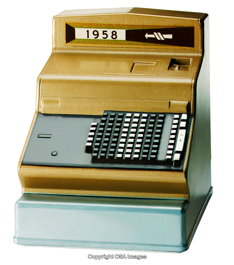 Vintage Toy Replica of Retro Cash Register from 1958 Era