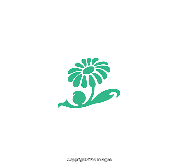 Minimalist Green Flower Icon with a Clean and Modern Design