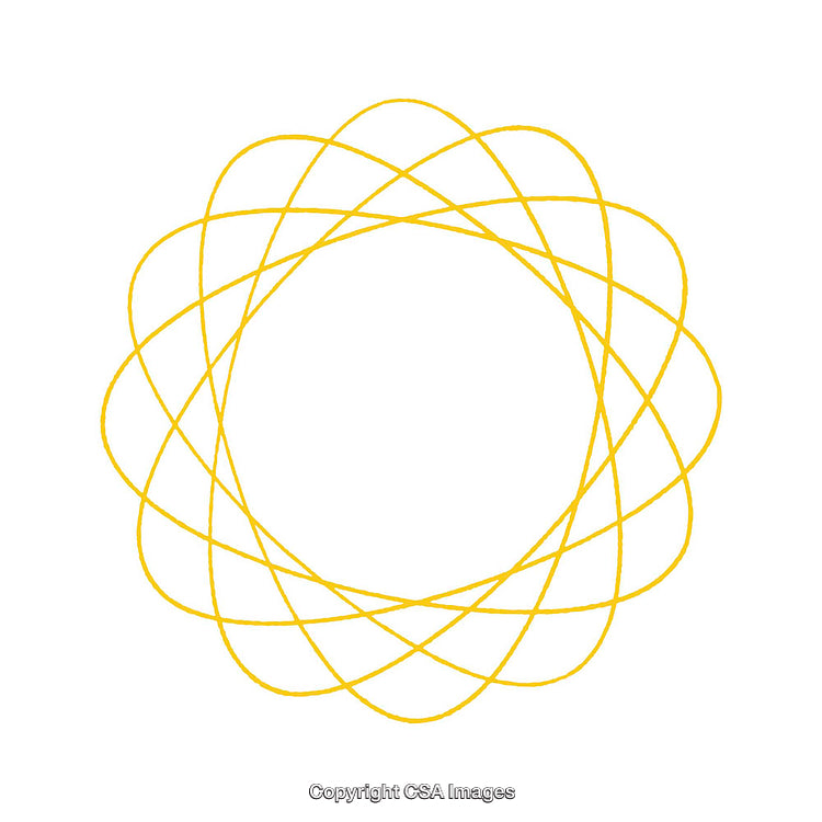Elegant Yellow Geometric Circular Shape on White Background