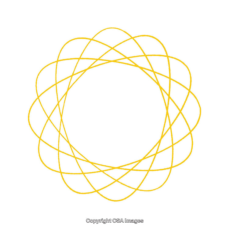 Elegant Yellow Geometric Circular Shape on White Background