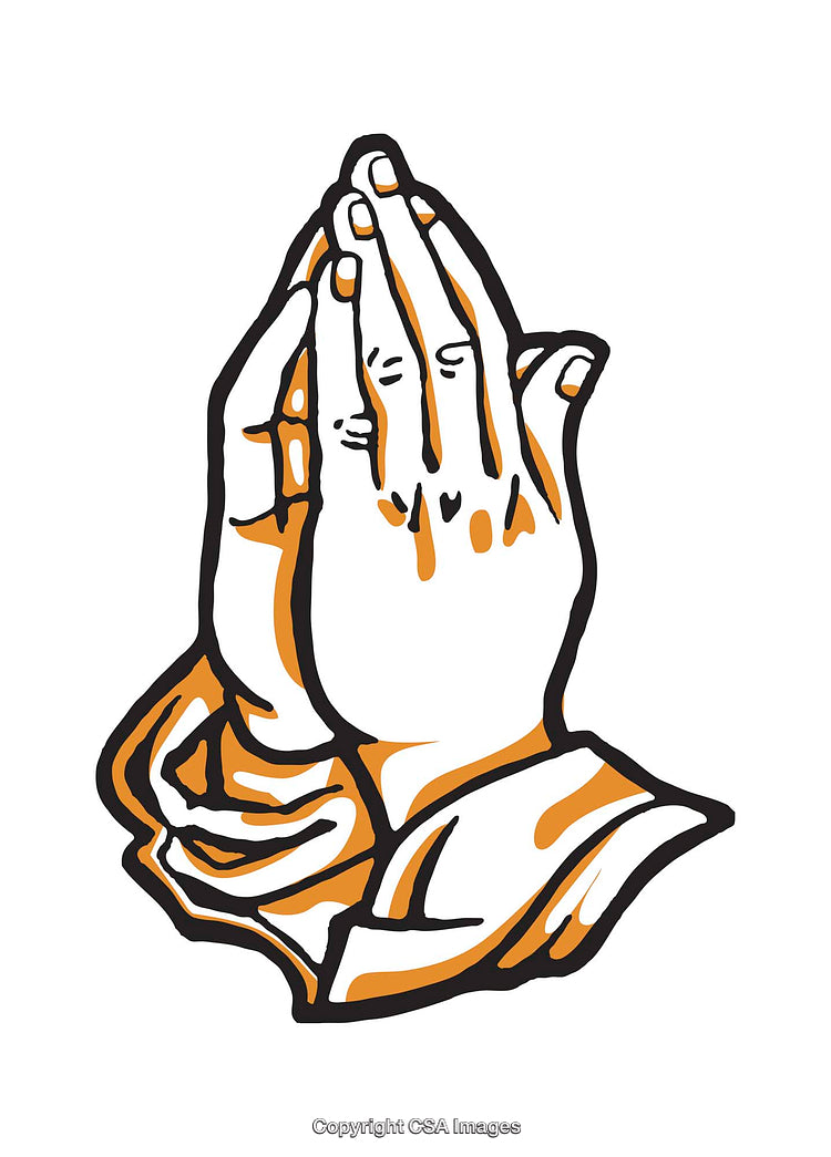 Illustration of Folded Hands in a Symbolic Prayer Gesture