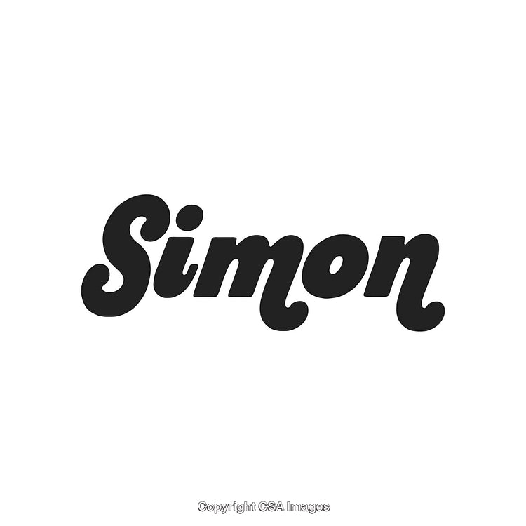 Elegant Handwritten Style Black Logo Featuring the Name 'Simon'