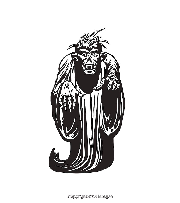 Detailed Black and White Art of a Mythical Creature