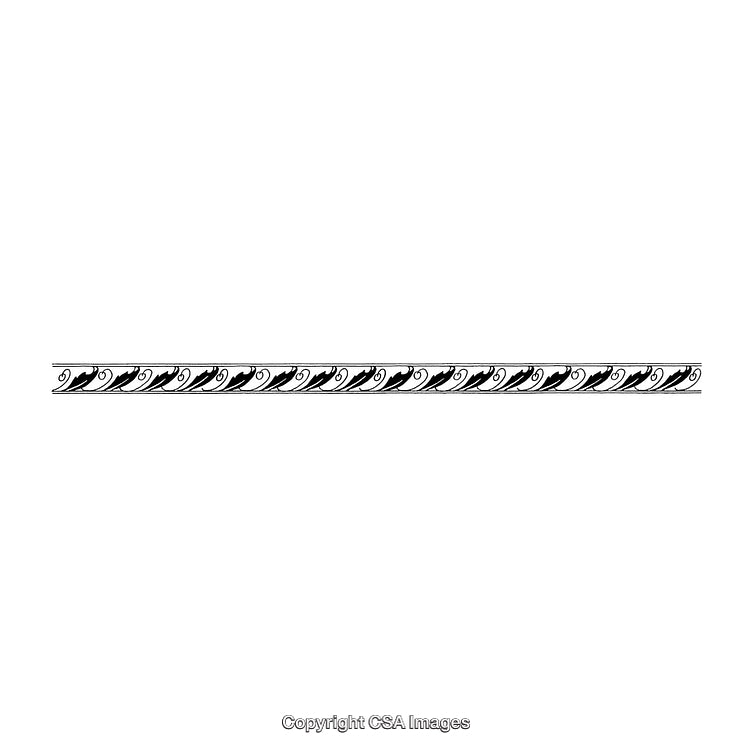 Elegant Black and White Ornamental Border Design Isolated on White Background