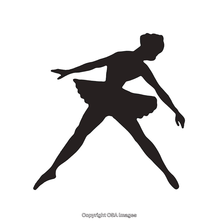 Silhouette Illustration of a Graceful Ballet Dancer in Motion
