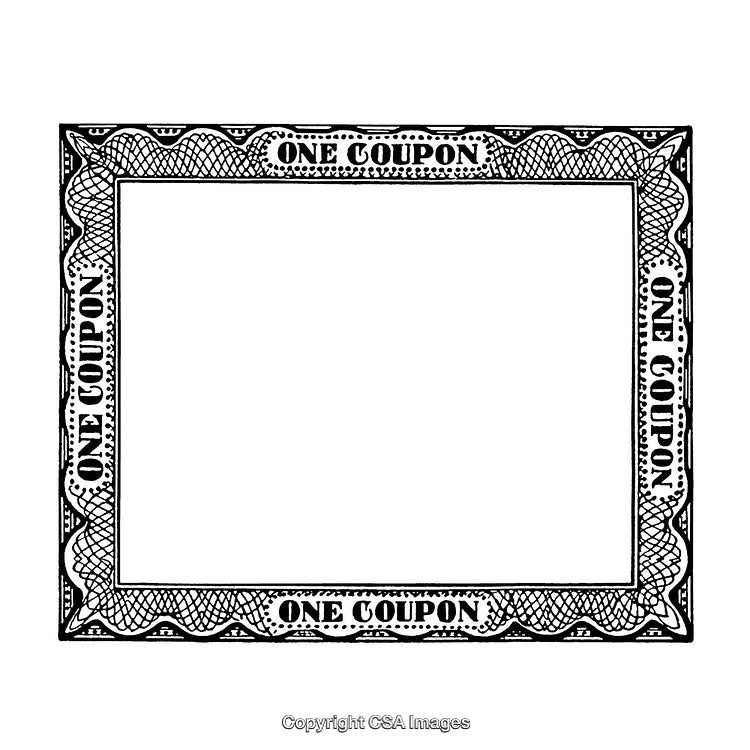 Decorative Black and White Coupon Border with Ornate Detailing