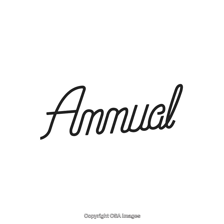Stylish Handwritten Script Depicting the Word Annual on a White Background