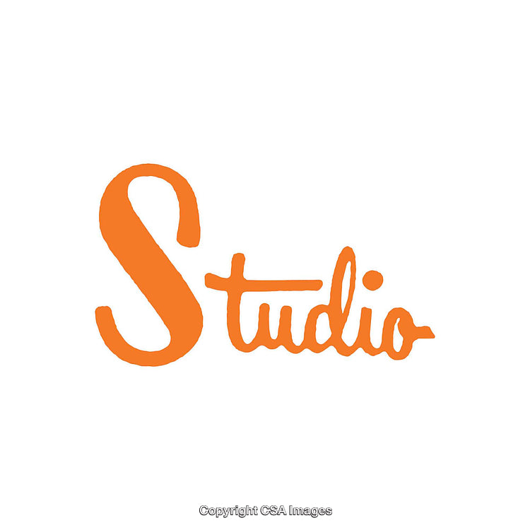 Minimalist Orange Studio Logo Design on a White Background