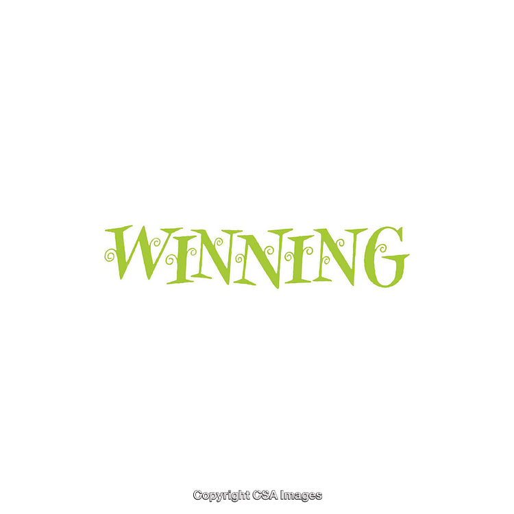 Decorative Green Typography Featuring the Word 'Winning' on White Background