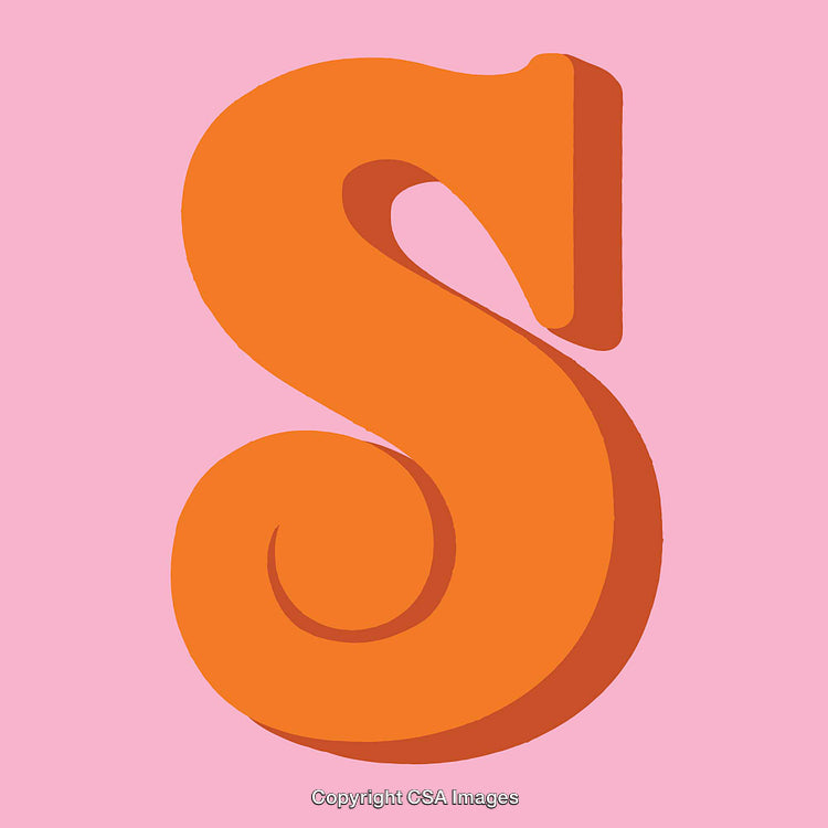 Bold Orange Letter 'S' on a Bright Pink Background