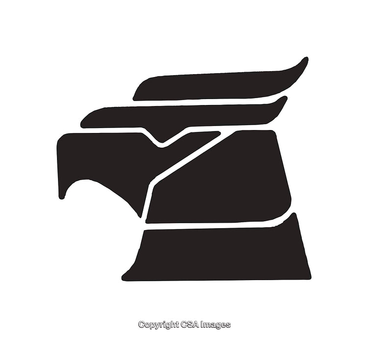 Stylized Black and White Illustration of an Eagle Head