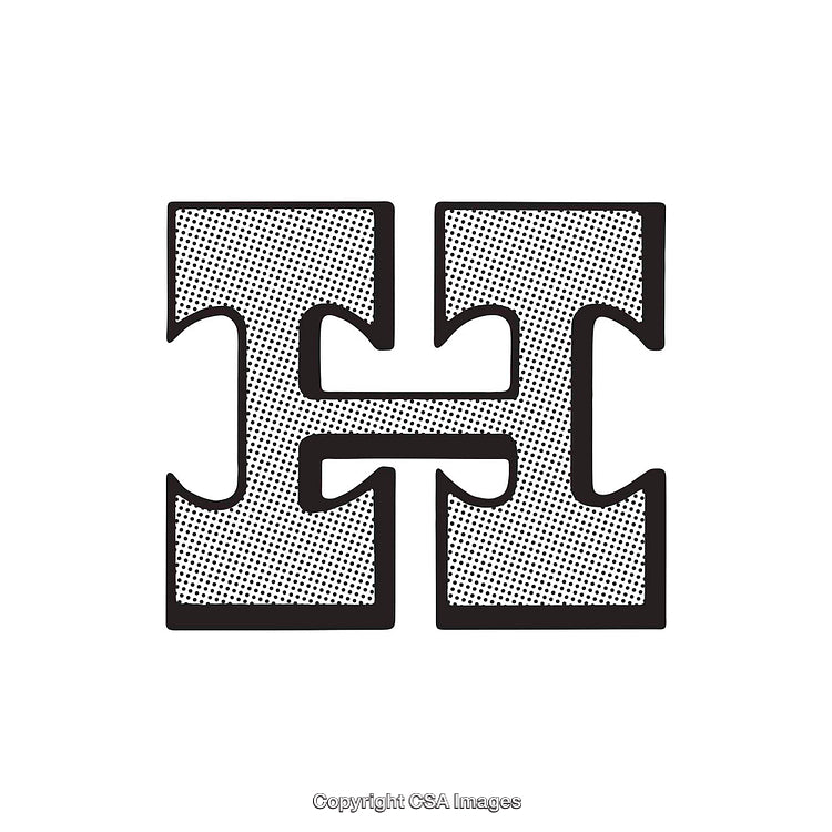 Vintage Halftone Letter H Design in Bold Style