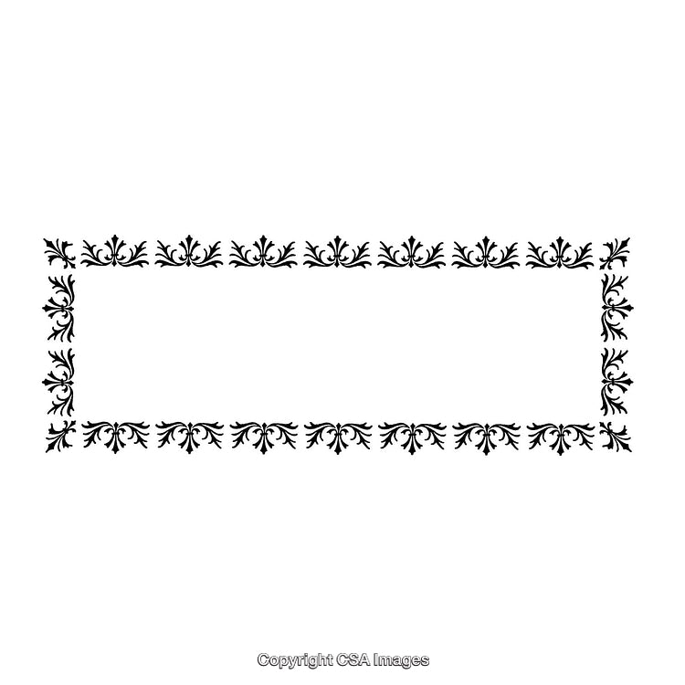 Elegant Black and White Floral Decorative Border Template Design