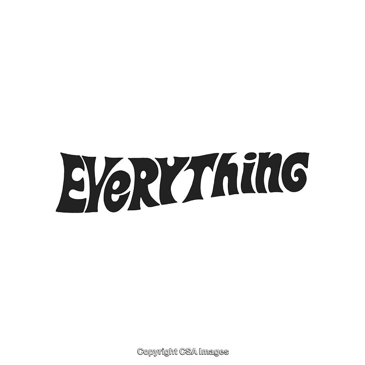 Bold Artistic Typography Design Featuring the Word 'Everything' in Black Text