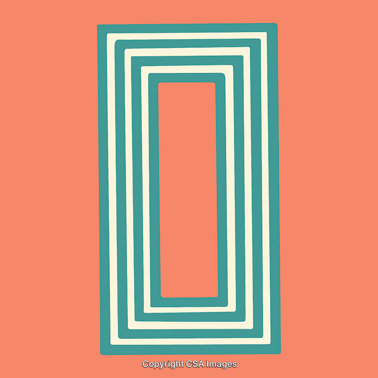 Abstract Letter O Design With Bold Geometric Rectangular Shapes