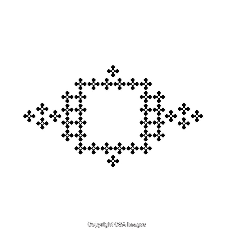 Symmetrical Black and White Geometric Intricate Decorative Pattern Design