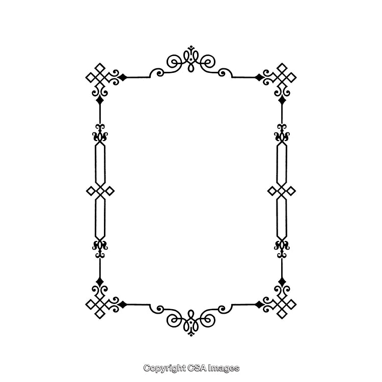 Elegant Decorative Black and White Border Design for Invitations and Cards