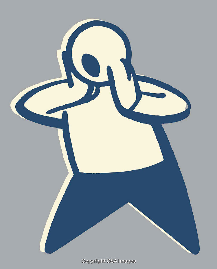Simplistic Illustration of a Person Expressing Emotion With Contrasting Colors