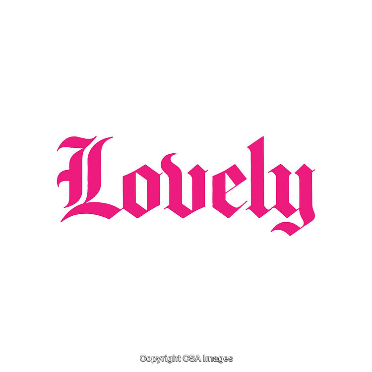 Pink Lovely Text in Bold Decorative Font on White Background