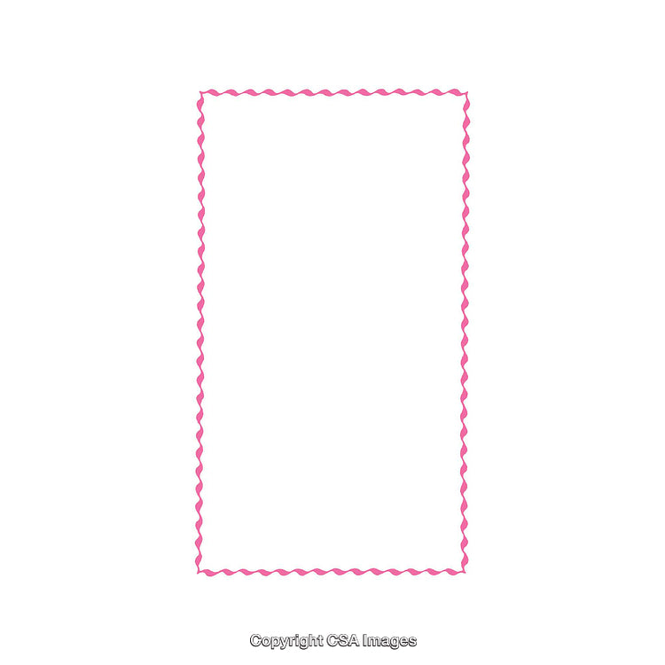 Pink Wavy Ribbon Border Frame Isolated on a White Background