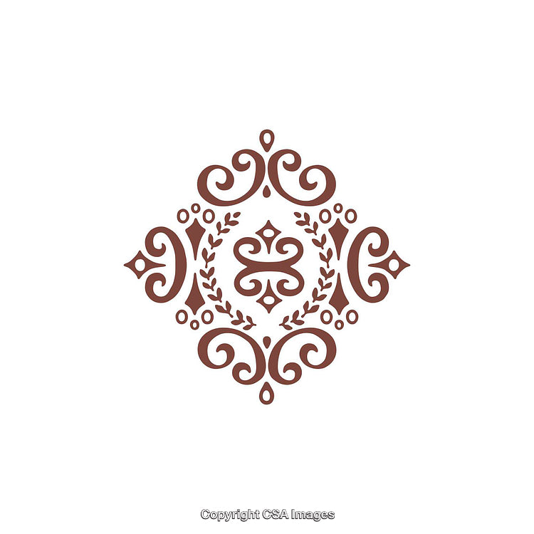 Decorative Vintage Floral Pattern Design with Intricate Symmetrical Motif Elements