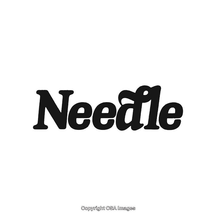 Bold Needle Typography with Creative Text Design in Black on White