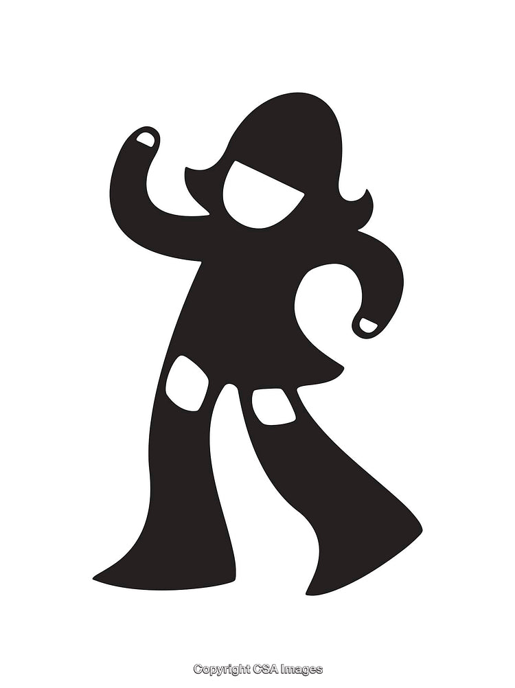 Stylized Black and White Icon of a Dancing Individual Depicting Joy