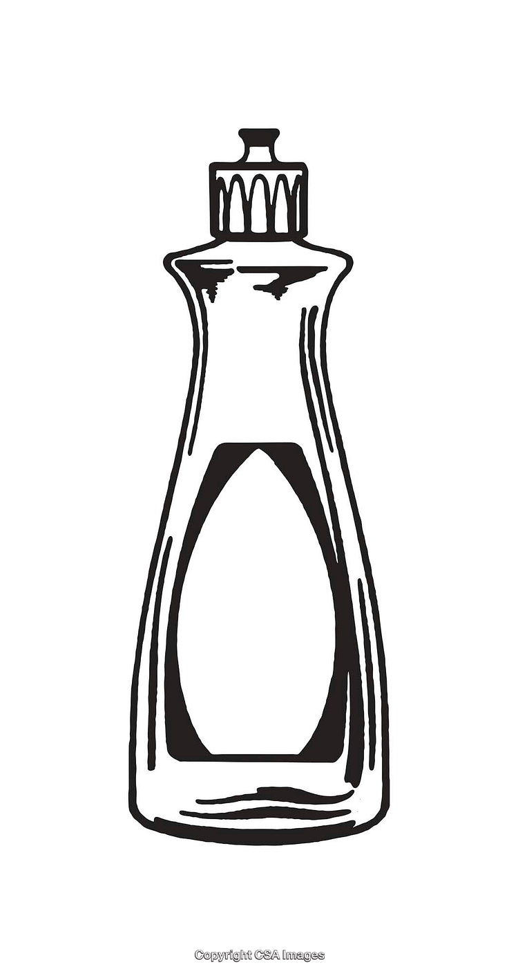 Black and White Line Art of a Plastic Bottle Design