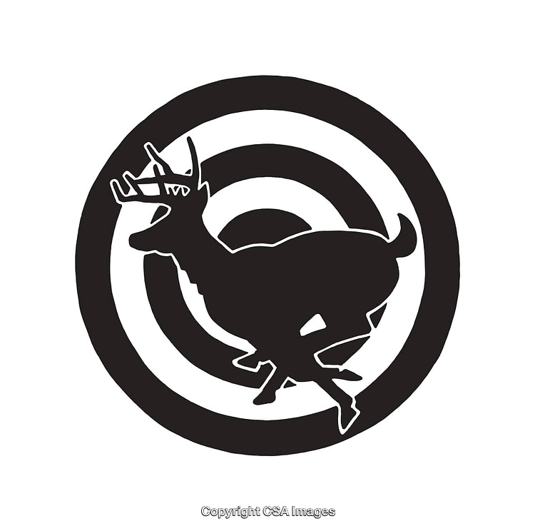 Black And White Silhouette of a Deer with Target Background