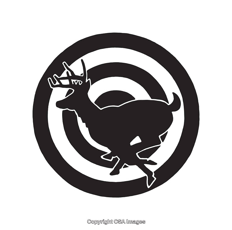Black And White Silhouette of a Deer with Target Background
