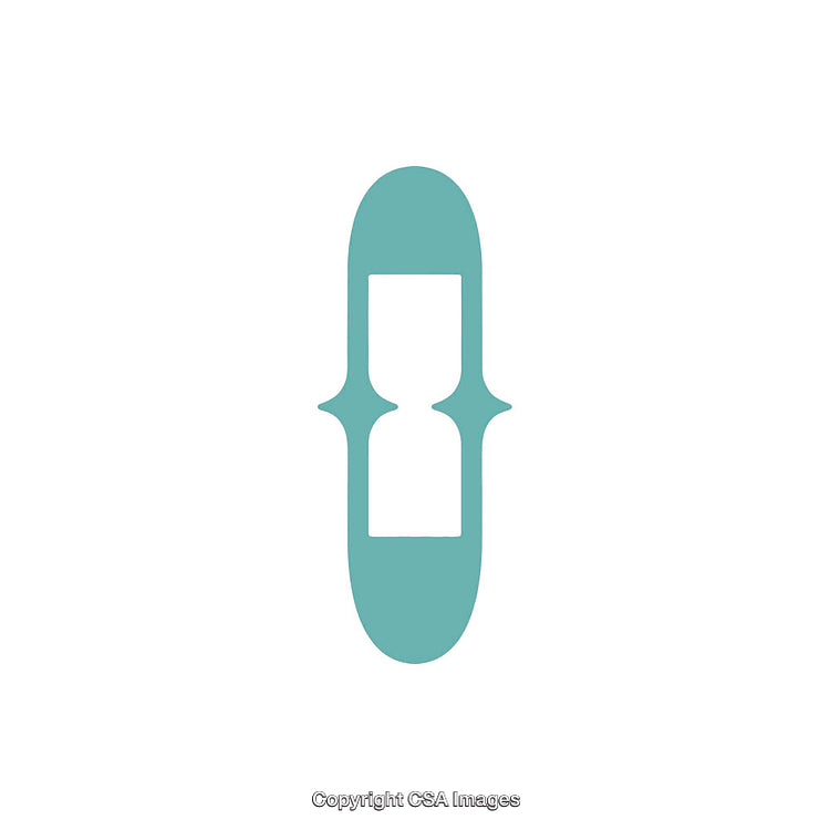Abstract Minimalist Typography Depiction of the Letter O in Teal