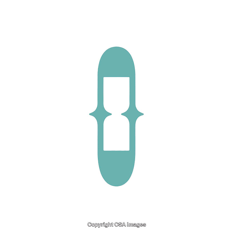 Abstract Minimalist Typography Depiction of the Letter O in Teal