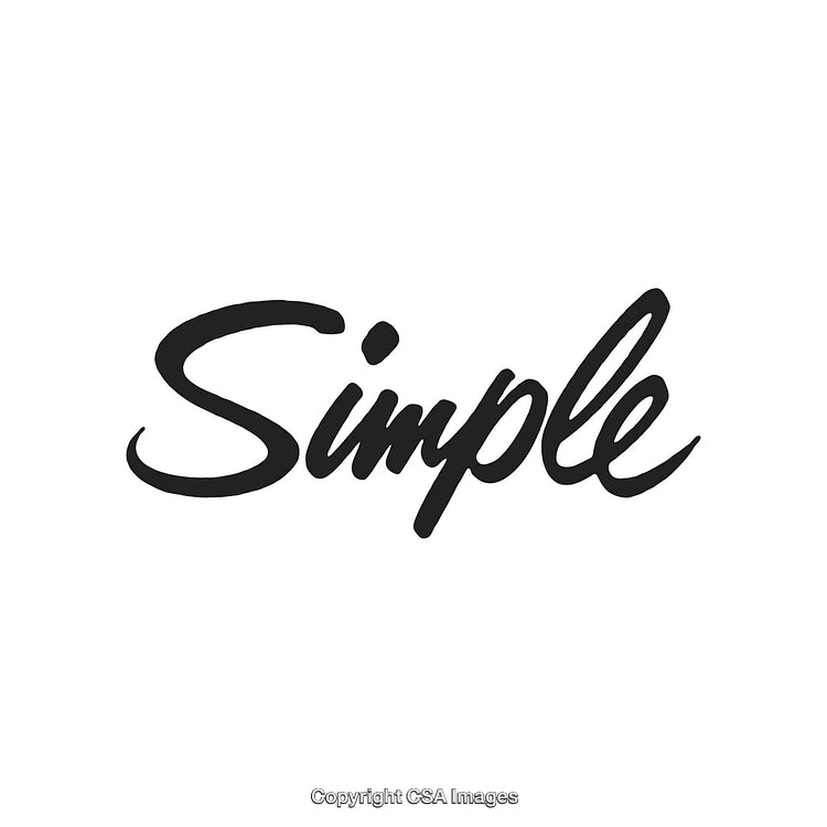 Minimalist Handwritten Text Spelling 'Simple' in Black on a White Background