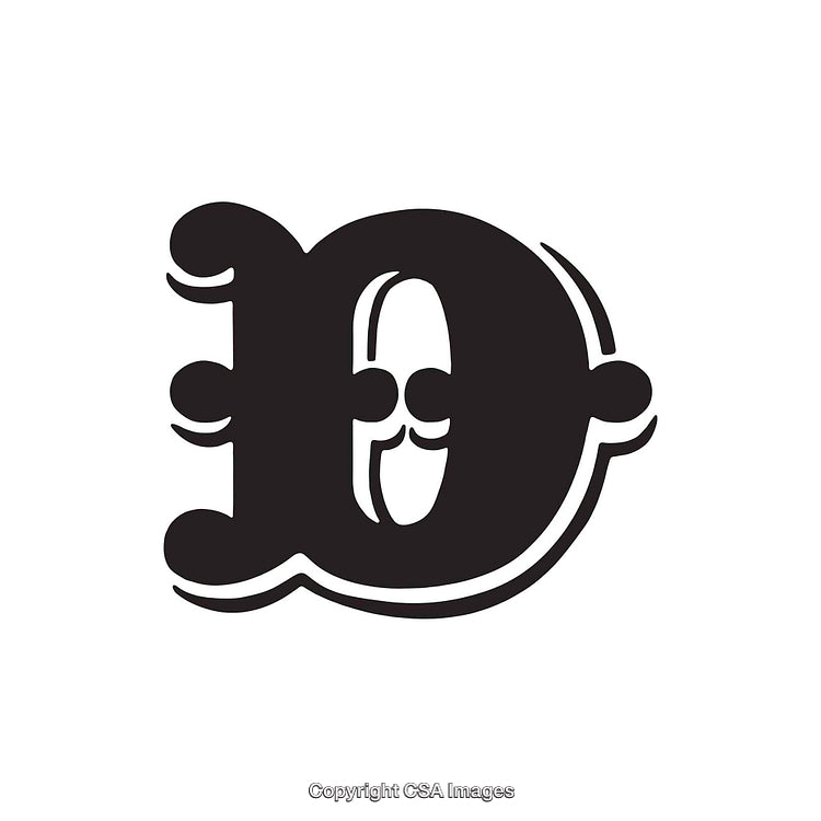 Decorative Letter D in Bold Elegant Font Style