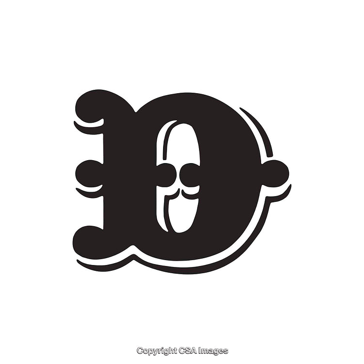 Decorative Letter D in Bold Elegant Font Style
